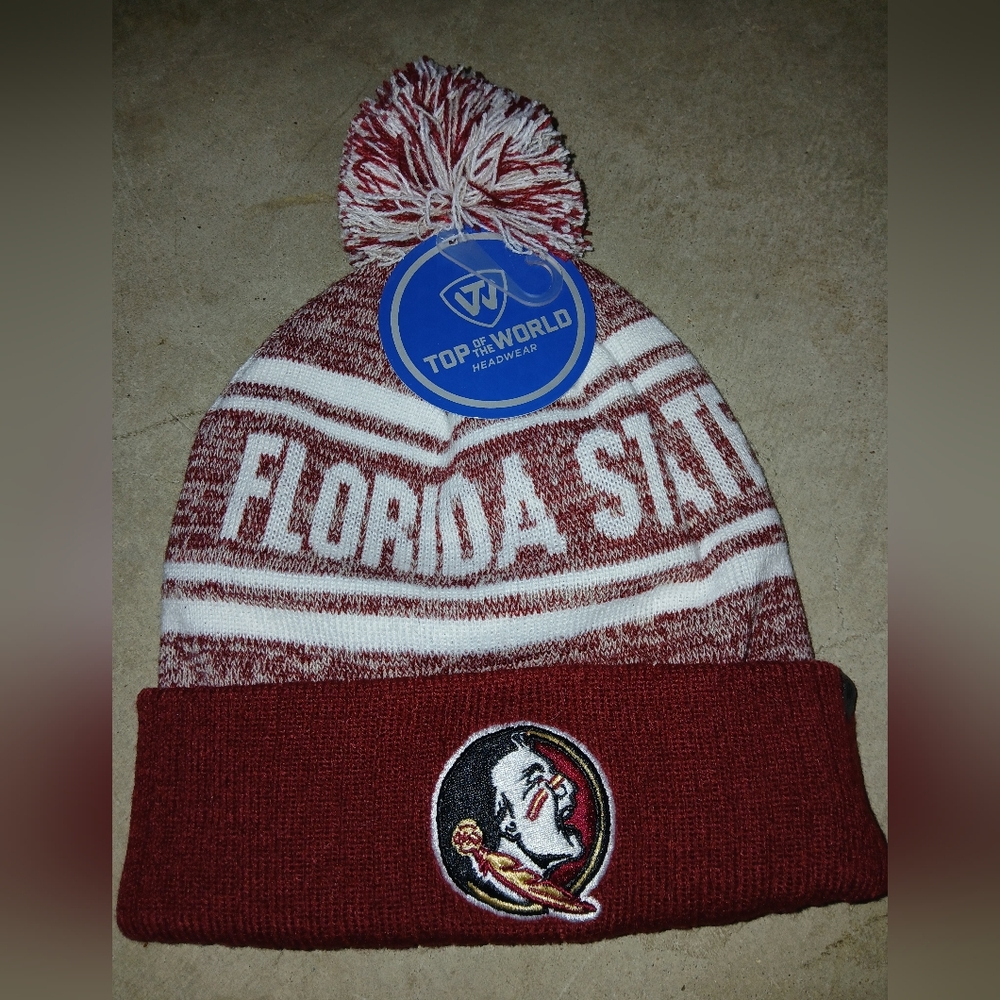 Top of the World Florida State SEMINOLES Maroon and White Beanie